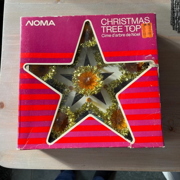 Noma Holiday Vintage Noma Christmas Tinsel Star Lightup Tree Topper